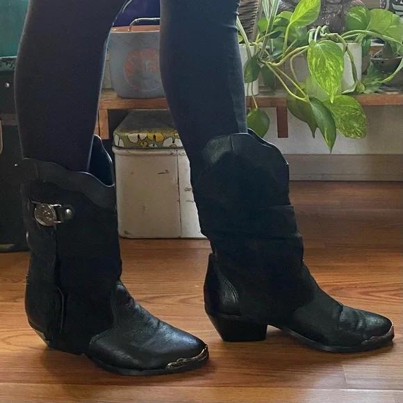 VTG Coasters Leather & Suede 80’s Western Boots with Fringe. Size 6.5. Eagle. - Picture 2 of 16